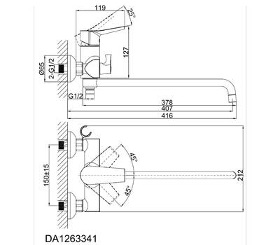 Смеситель для ванны D&K Rhein.Mosel (DA1263341)