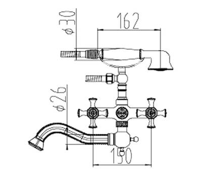 Смеситель для ванны ZorG Sanitary A 7000W-SL