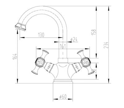 Смеситель для умывальника ZorG Sanitary A 6008U-BR