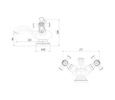 Смеситель для умывальника ZorG Sanitary A 6011U-BR