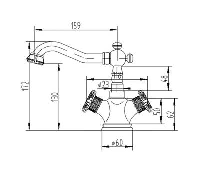 Смеситель для умывальника ZorG Sanitary A 3009U-BR