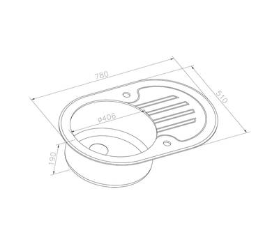 Мойка для кухни ZorG Sanitary GL-7851-OV-WHITE-GRAFIT