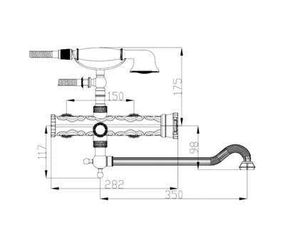 Смеситель для ванны ZorG Sanitary A 101WDN-SL