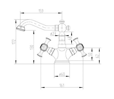 Смеситель для умывальника ZorG Sanitary A 7009U-SL