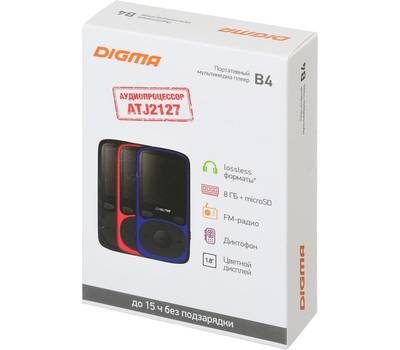 MP3 плеер DIGMA B4 8Gb черный/1.8"/FM/microSDHC