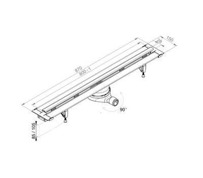 Трап для душа PREVEX Easy Line EL-CLBR08N-001