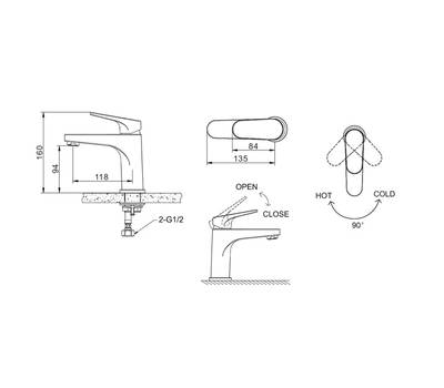 Смеситель для умывальника Bravat Eler F1191238BM-RUS