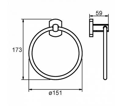 Кольцо для полотенца Milardo Neva NEVSML0M52