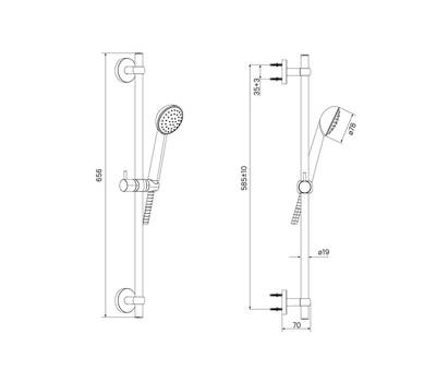 Душевой гарнитур Milardo Niagara NIA1F65M16