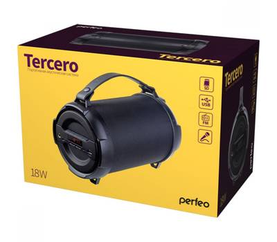 Колонки для компьютера PERFEO "TERSERO" FM, MP3, microSD, USB, AUX, разъем 6,3мм мощность 18Вт, 3000