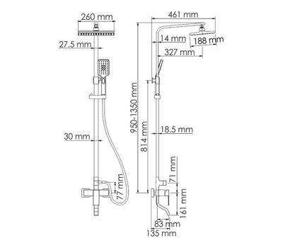 Душевой гарнитур WasserKRAFT A16501