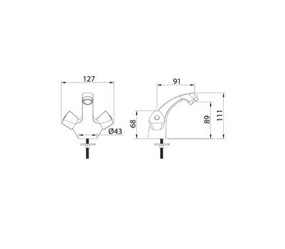 Смеситель для умывальника Milardo TRISB01M01