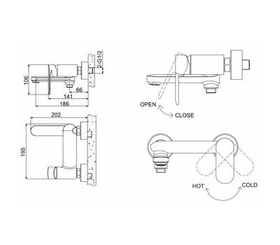 Смеситель для ванны Bravat F6125183BM-01-RUS