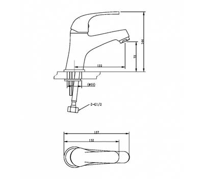 Смеситель для умывальника Bravat F1135188BM-RUS