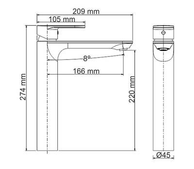 Смеситель для умывальника WasserKRAFT 8503H