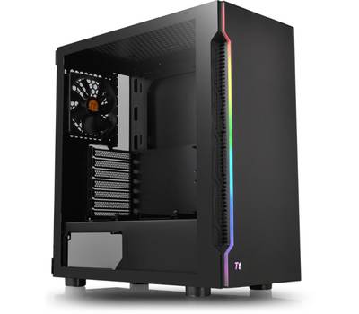 Корпус системного блока THERMALTAKE H200 TG RGB черный без БП ATX 2xUSB3.0 audio bott PSU