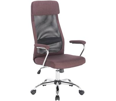 Офисное кресло BRABIX Flight EX-540, хром, ткань, сетка, коричневое