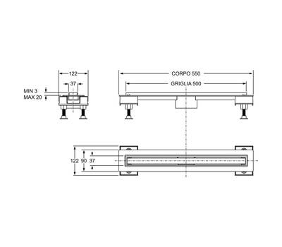 Трап для душа BONOMINI CANALISSIMA 6825WX50SWZ