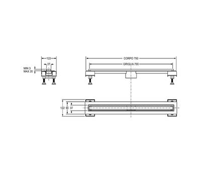 Трап для душа BONOMINI CANALISSIMA 6825WA70SWZ