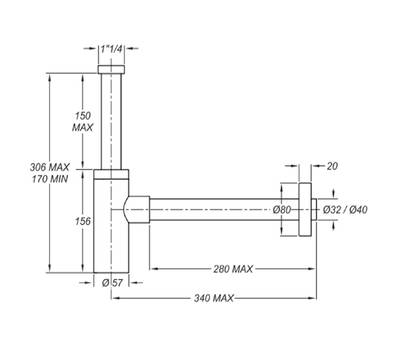 Сифон под раковину BONOMINI 4027WB50B7WZ