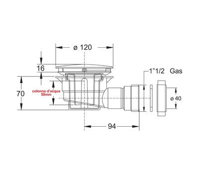 Сифон для душевого поддона BONOMINI DOCCIONE 5290IX12B7WZ