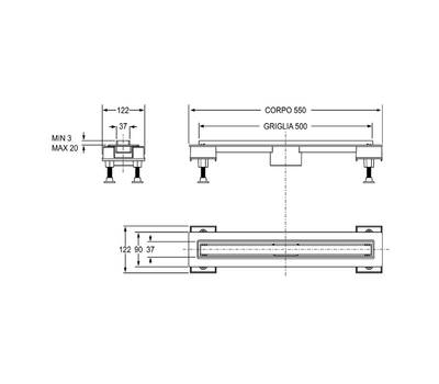 Трап для душа BONOMINI CANALISSIMA 6825WL50SWZ