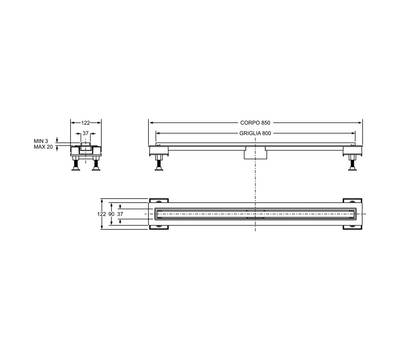 Трап для душа BONOMINI CANALISSIMA 6825WX80SWZ