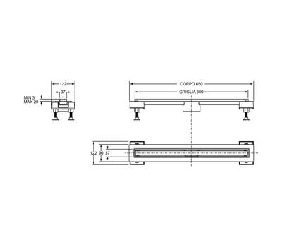 Трап для душа BONOMINI CANALISSIMA 6825WX60SWZ