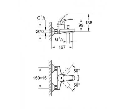 Смеситель для ванны GROHE 122 271