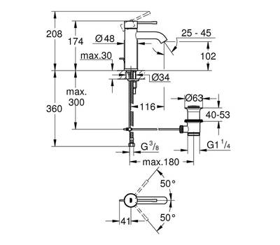 Смеситель для умывальника GROHE 23 589 001