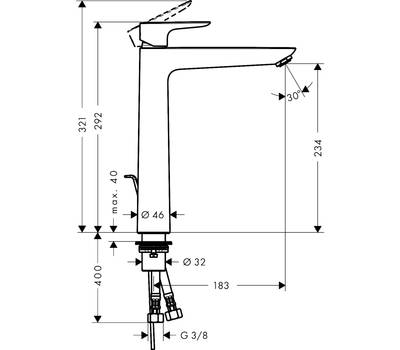 Смеситель для умывальника Hansgrohe 71 716 700