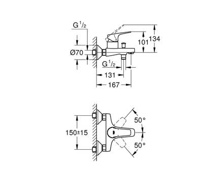 Смеситель для ванны GROHE 23 756 000