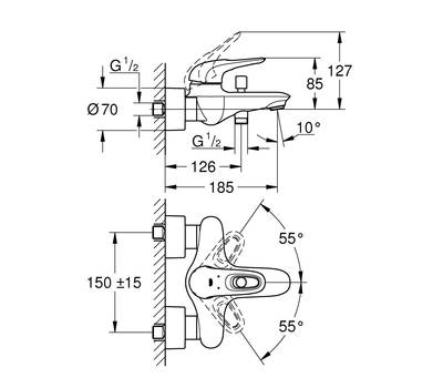 Смеситель для ванны GROHE 33 591 003