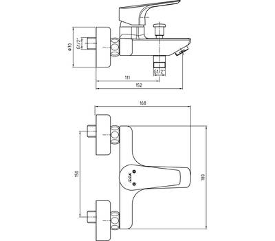 Смеситель для ванны ECA 102102482EX