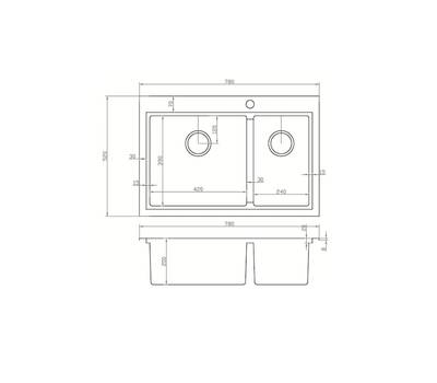 Мойка для кухни ZorG Sanitary ZM N-78-2-52-L