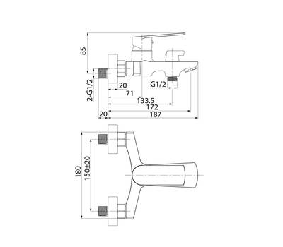 Смеситель для ванны IDDIS PLASB02i02WA