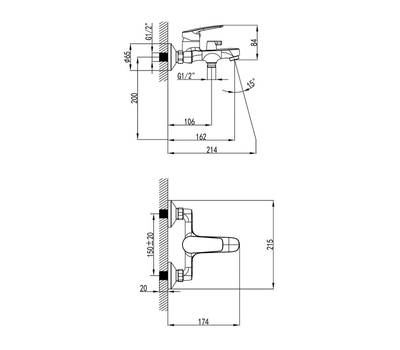 Смеситель для ванны Milardo HORSB02M02