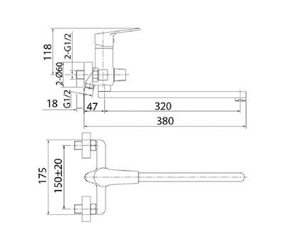 Смеситель для ванны Milardo HELSB02M10