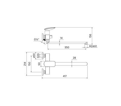 Смеситель для ванны IDDIS Stone STOSB00i10WA