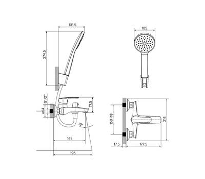 Смеситель для ванны IDDIS Ray RAYWT02i02