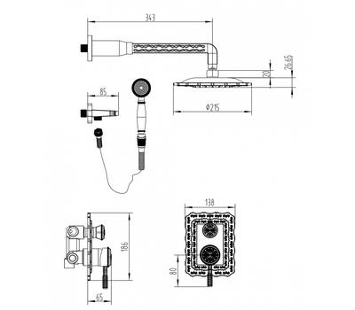 Душевой гарнитур Milacio MC.105.BBR