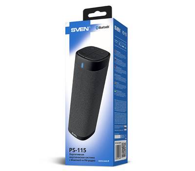 Колонки для компьютера SVEN PS-115, черный (10 Вт, TWS, Bluetooth, FM, USB, microSD, 1800мА*ч)