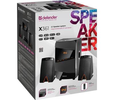 Колонки для компьютера DEFENDER X361 36Вт, BT/FM/MP3/SD/USB/LED/RC