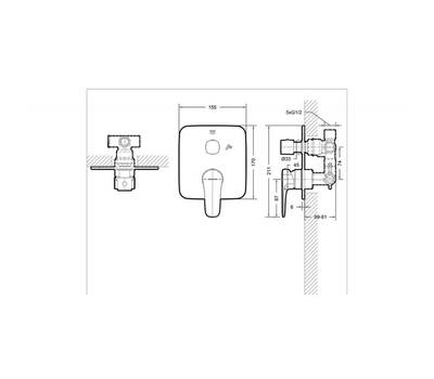 Смеситель встраиваемый Bravat PB8173218CP-2-ENG