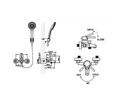 Смеситель для ванны Bravat F6332366CP-01-RUS