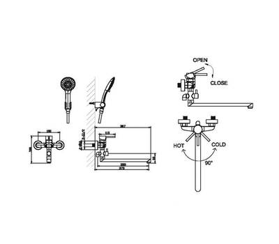 Смеситель для ванны Bravat F6332366CP-01L-RUS