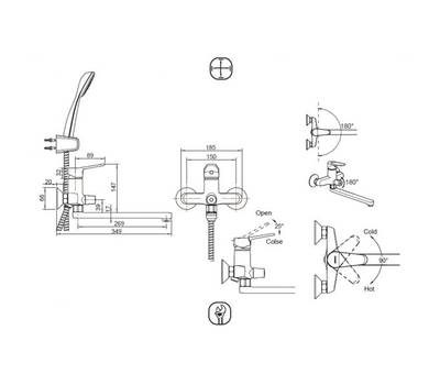 Смеситель для ванны Bravat F6111147BM-LB