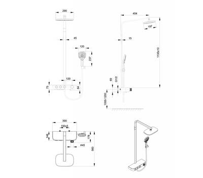 Душевой гарнитур Bravat Cobble F6389423CP-A1-ENG