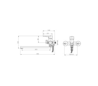 Смеситель для ванны РМС SL77W-006E