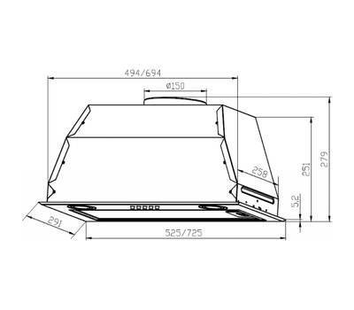 Вытяжка для кухни LEX GS Bloc P 600 BL черный